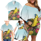 Australia Rock Parrot Family Matching Off Shoulder Short Dress and Hawaiian Shirt Pigface Carpobrotus Rocky Island Vibes - Aussie Hoodie