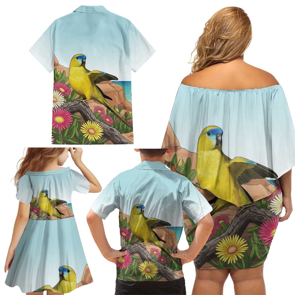 Australia Rock Parrot Family Matching Off Shoulder Short Dress and Hawaiian Shirt Pigface Carpobrotus Rocky Island Vibes - Aussie Hoodie