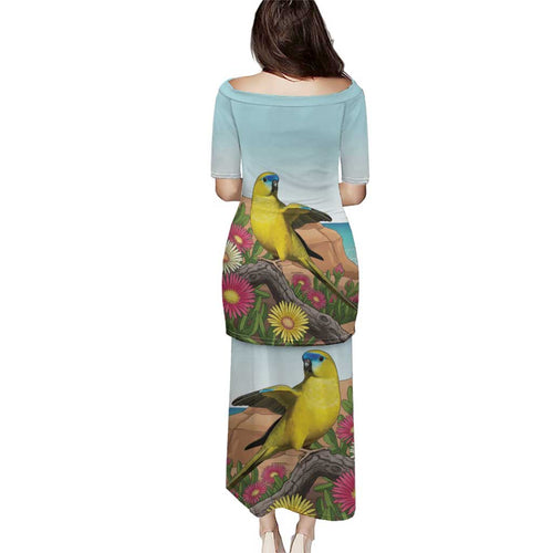 Australia Rock Parrot Family Matching Puletasi and Hawaiian Shirt Pigface Carpobrotus Rocky Island Vibes - Aussie Hoodie