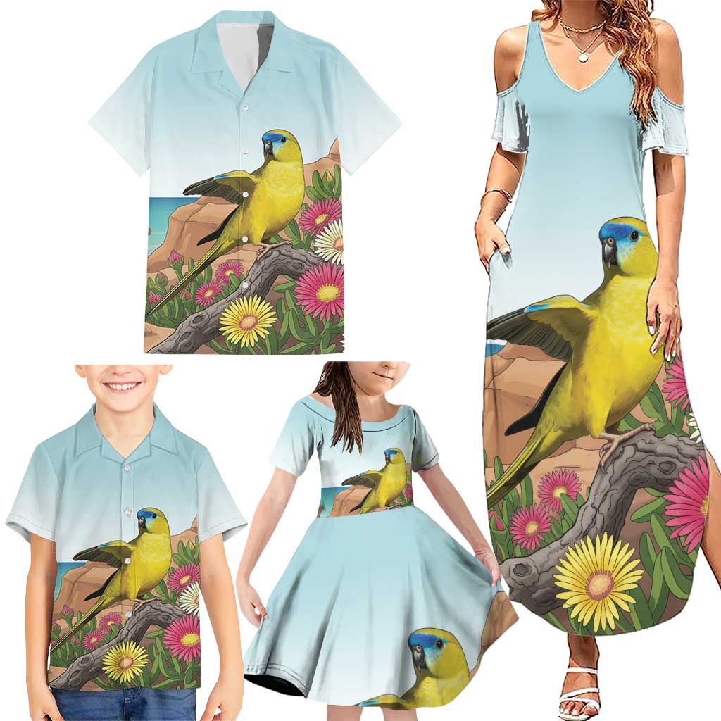 Australia Rock Parrot Family Matching Summer Maxi Dress and Hawaiian Shirt Pigface Carpobrotus Rocky Island Vibes - Aussie Hoodie