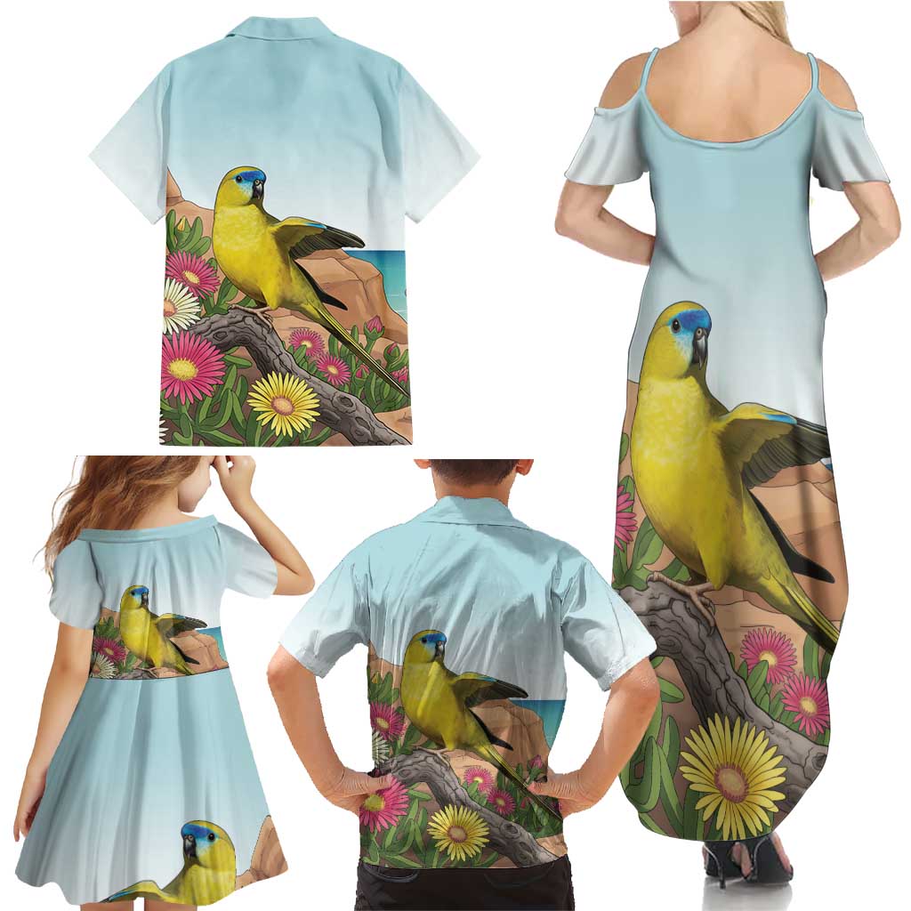 Australia Rock Parrot Family Matching Summer Maxi Dress and Hawaiian Shirt Pigface Carpobrotus Rocky Island Vibes - Aussie Hoodie