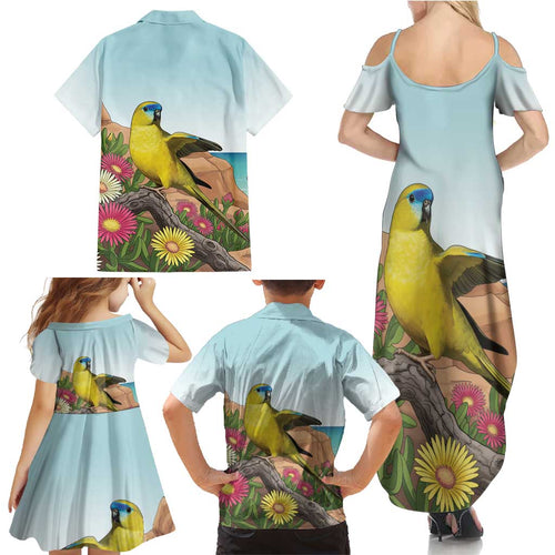 Australia Rock Parrot Family Matching Summer Maxi Dress and Hawaiian Shirt Pigface Carpobrotus Rocky Island Vibes - Aussie Hoodie