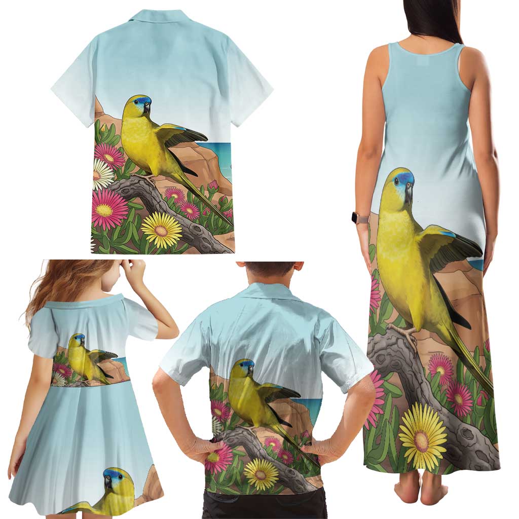 Australia Rock Parrot Family Matching Tank Maxi Dress and Hawaiian Shirt Pigface Carpobrotus Rocky Island Vibes - Aussie Hoodie