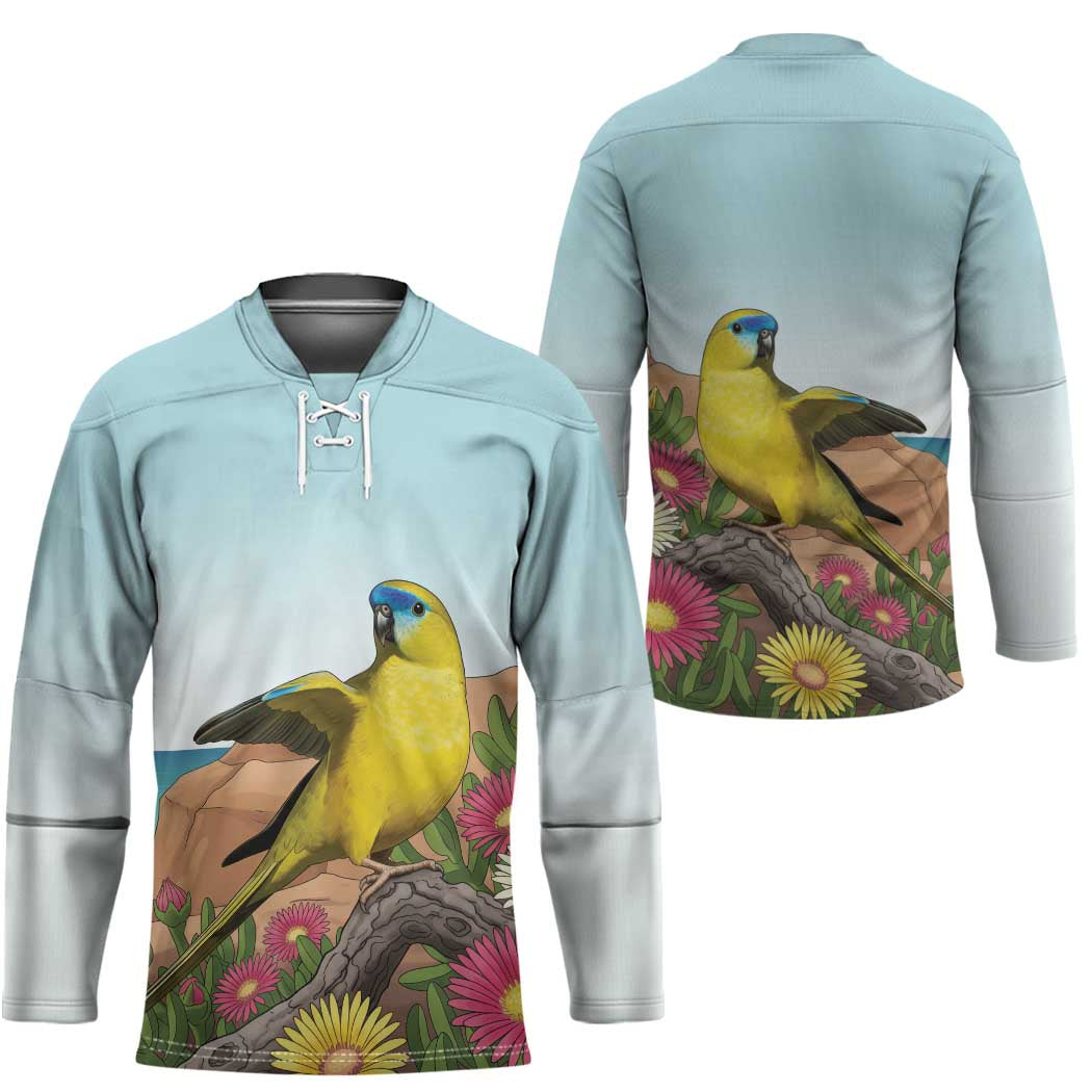 Australia Rock Parrot Hockey Jersey Pigface Carpobrotus Rocky Island Vibes - Aussie Hoodie