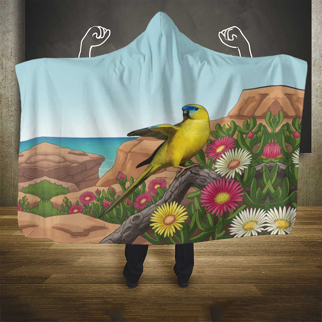 Australia Rock Parrot Hooded Blanket Pigface Carpobrotus Rocky Island Vibes - Aussie Hoodie