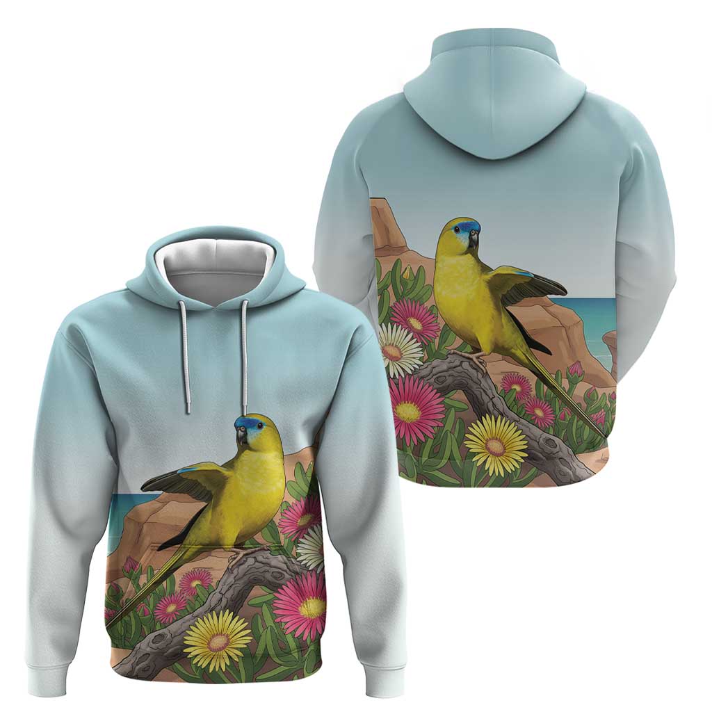 Australia Rock Parrot Hoodie Pigface Carpobrotus Rocky Island Vibes - Aussie Hoodie