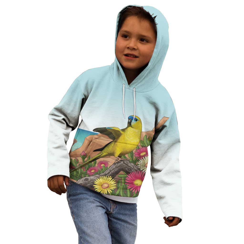 Australia Rock Parrot Kid Hoodie Pigface Carpobrotus Rocky Island Vibes - Aussie Hoodie