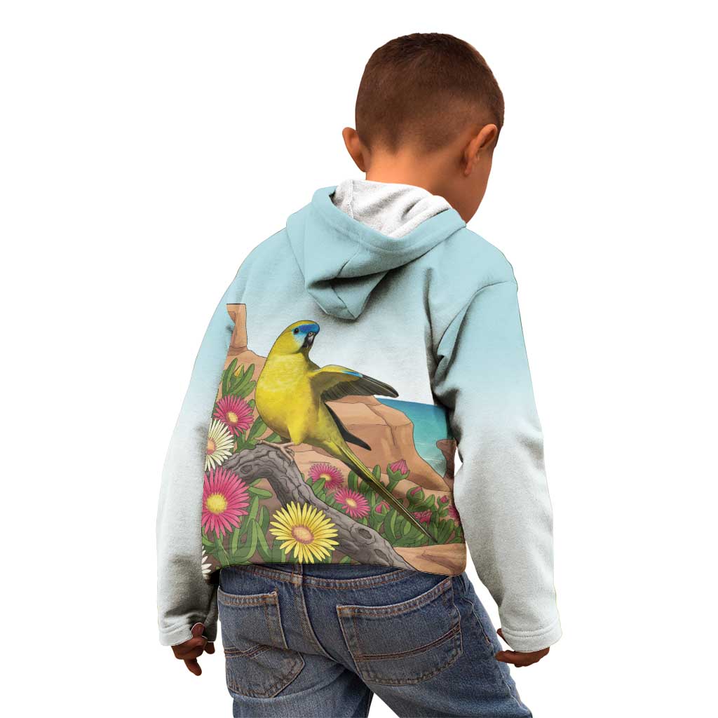 Australia Rock Parrot Kid Hoodie Pigface Carpobrotus Rocky Island Vibes - Aussie Hoodie