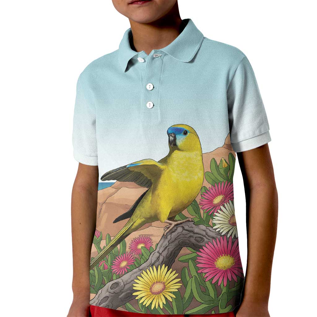 Australia Rock Parrot Kid Polo Shirt Pigface Carpobrotus Rocky Island Vibes - Aussie Hoodie