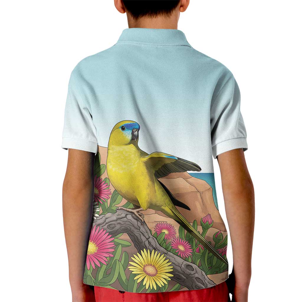 Australia Rock Parrot Kid Polo Shirt Pigface Carpobrotus Rocky Island Vibes - Aussie Hoodie