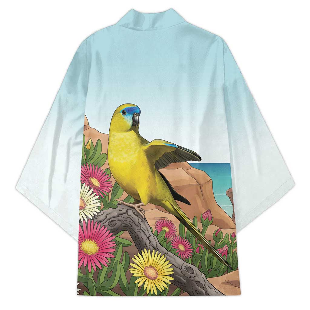 Australia Rock Parrot Kimono Pigface Carpobrotus Rocky Island Vibes - Aussie Hoodie
