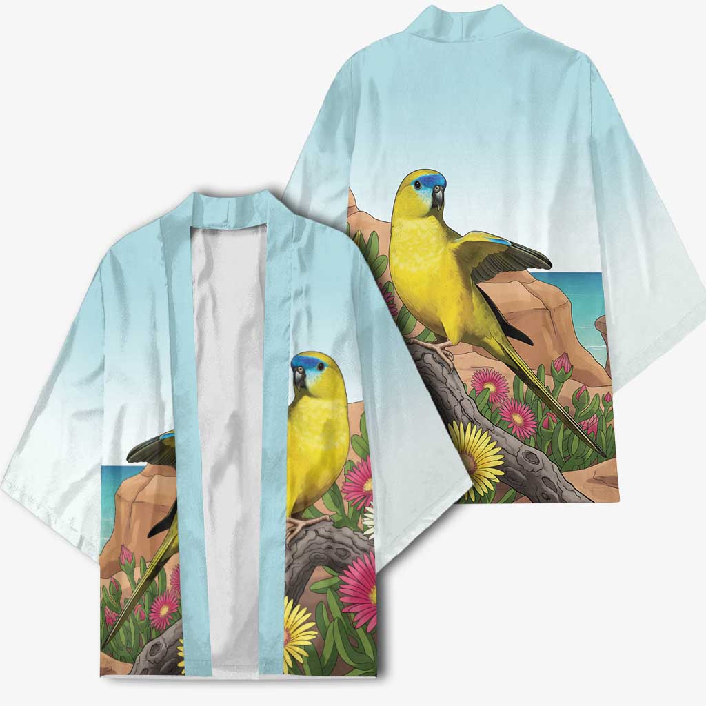 Australia Rock Parrot Kimono Pigface Carpobrotus Rocky Island Vibes - Aussie Hoodie