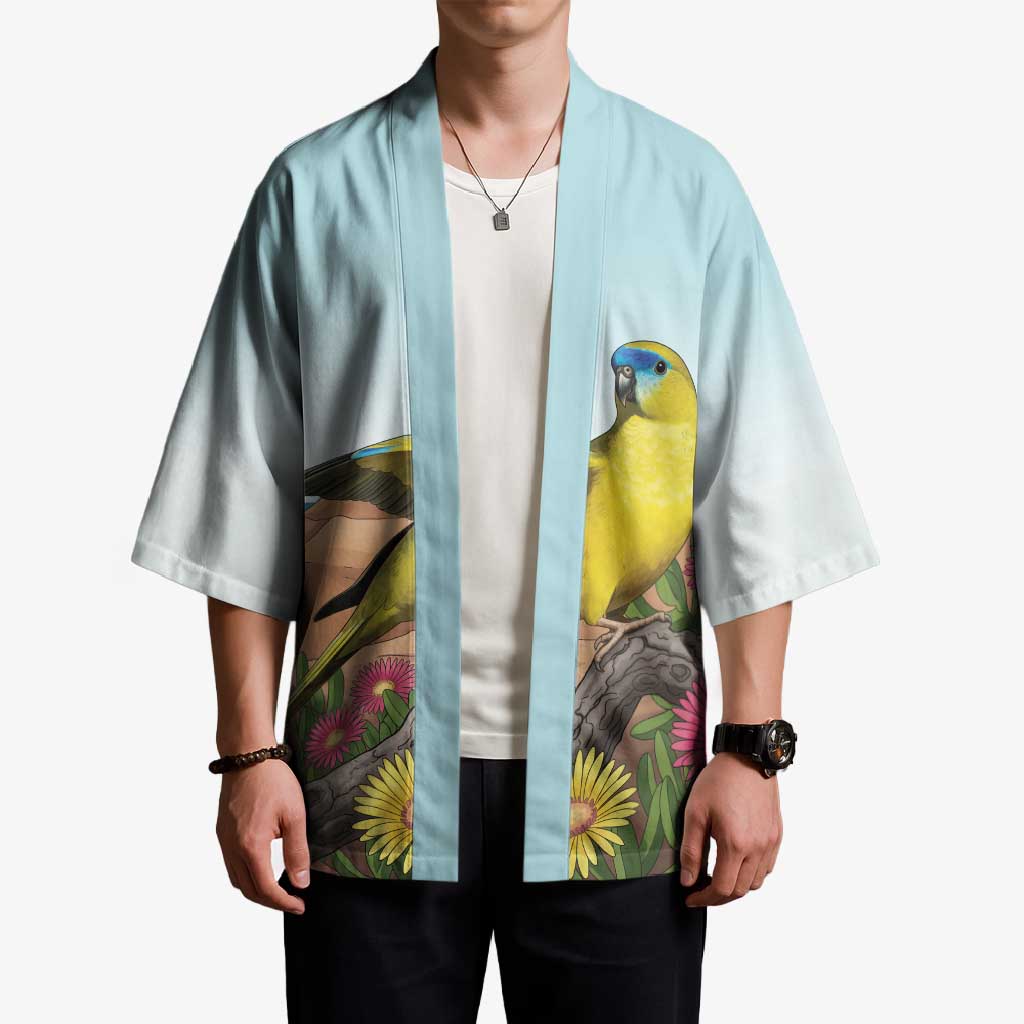 Australia Rock Parrot Kimono Pigface Carpobrotus Rocky Island Vibes - Aussie Hoodie