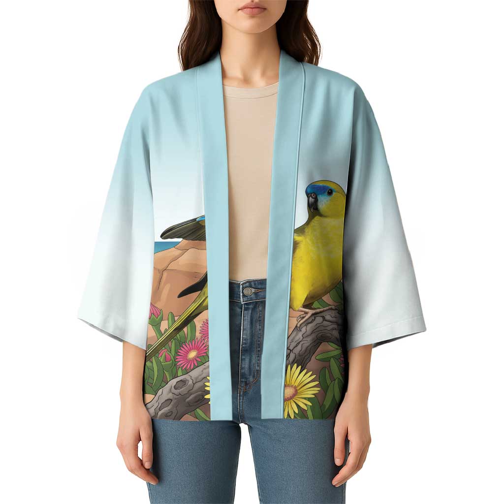 Australia Rock Parrot Kimono Pigface Carpobrotus Rocky Island Vibes - Aussie Hoodie