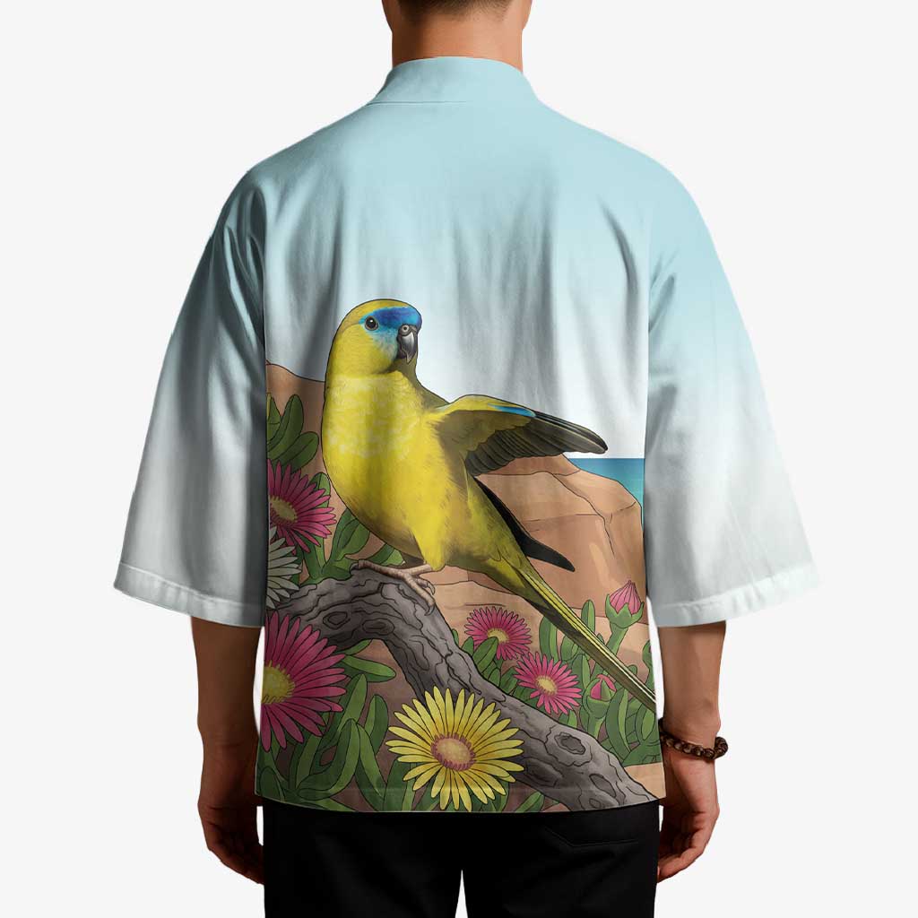 Australia Rock Parrot Kimono Pigface Carpobrotus Rocky Island Vibes - Aussie Hoodie