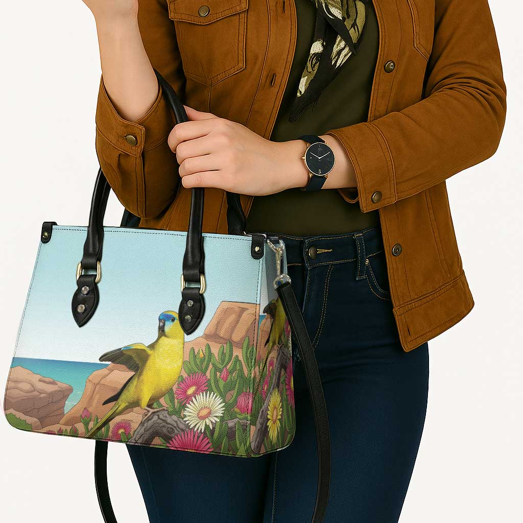 Australia Rock Parrot Leather Bag Pigface Carpobrotus Rocky Island Vibes - Aussie Hoodie