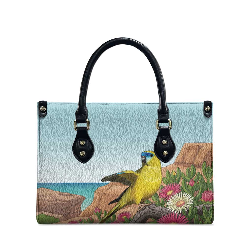 Australia Rock Parrot Leather Bag Pigface Carpobrotus Rocky Island Vibes - Aussie Hoodie