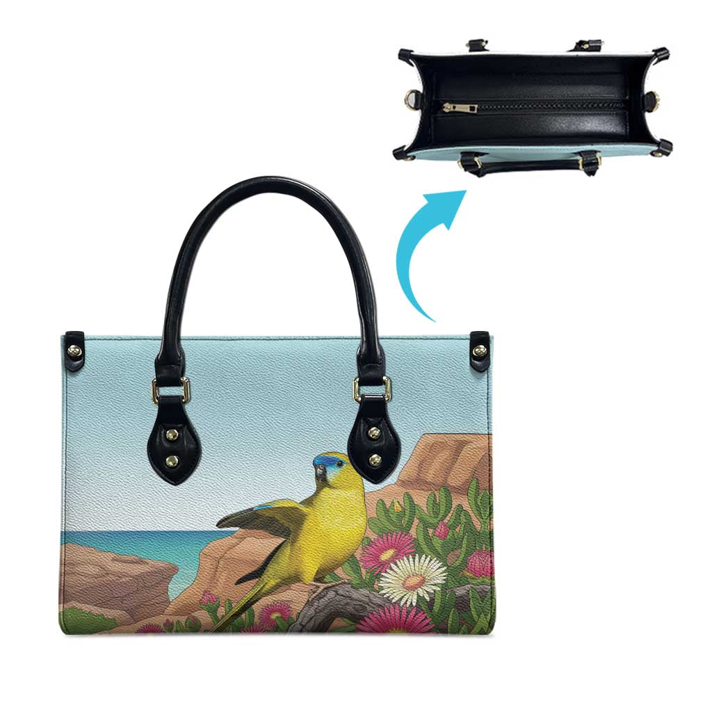Australia Rock Parrot Leather Bag Pigface Carpobrotus Rocky Island Vibes - Aussie Hoodie