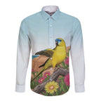 Australia Rock Parrot Long Sleeve Button Shirt Pigface Carpobrotus Rocky Island Vibes - Aussie Hoodie