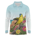 Australia Rock Parrot Long Sleeve Polo Shirt Pigface Carpobrotus Rocky Island Vibes - Aussie Hoodie