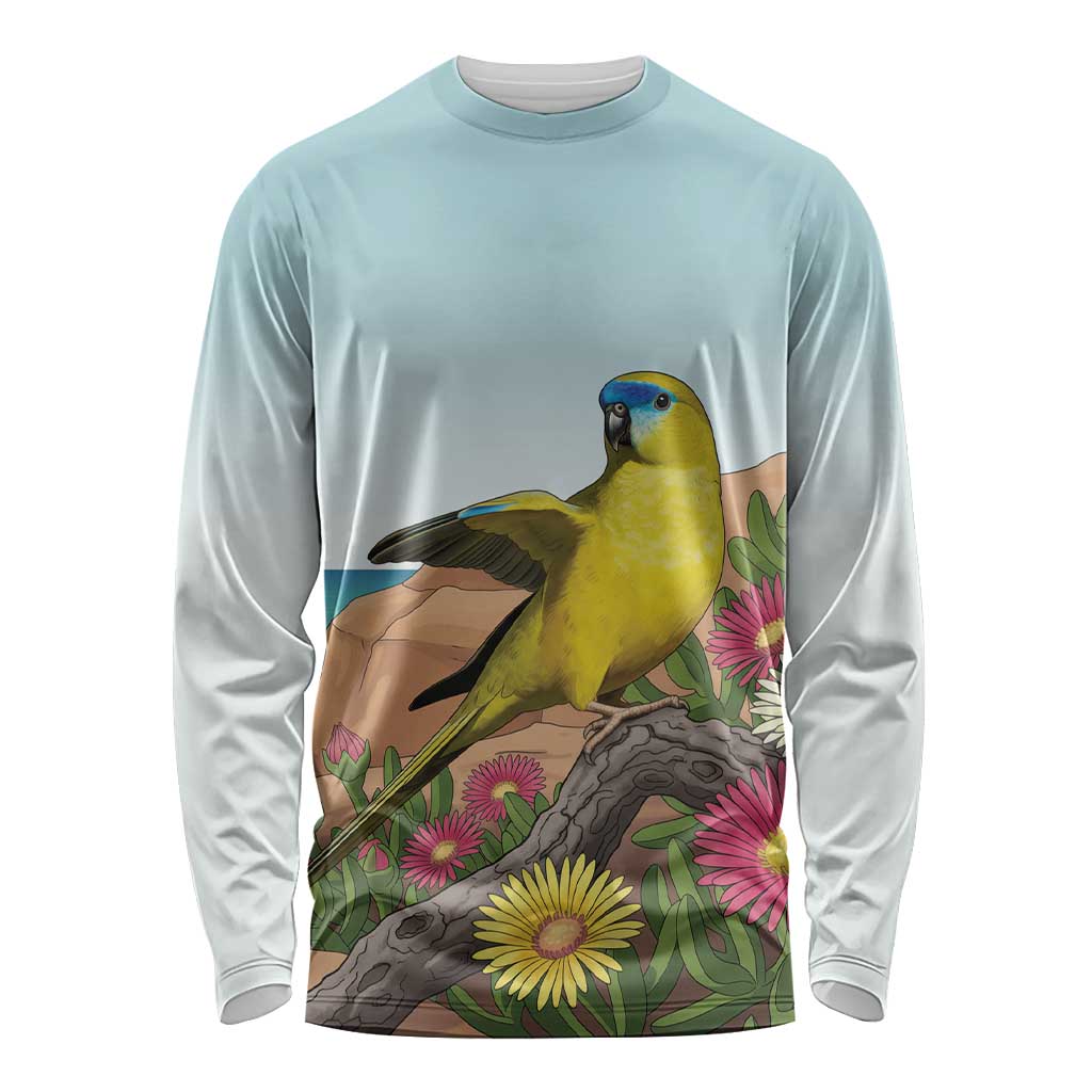 Australia Rock Parrot Long Sleeve Shirt Pigface Carpobrotus Rocky Island Vibes - Aussie Hoodie