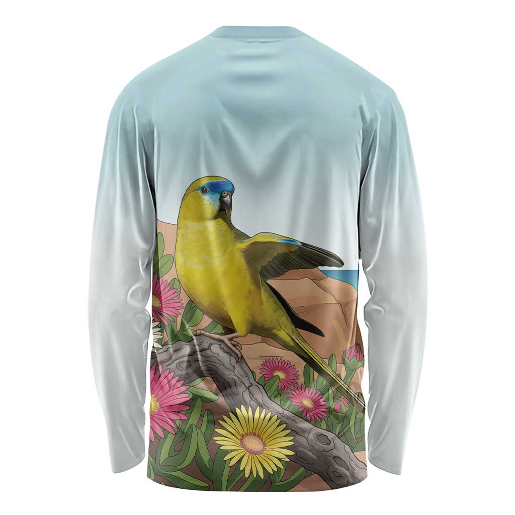 Australia Rock Parrot Long Sleeve Shirt Pigface Carpobrotus Rocky Island Vibes - Aussie Hoodie
