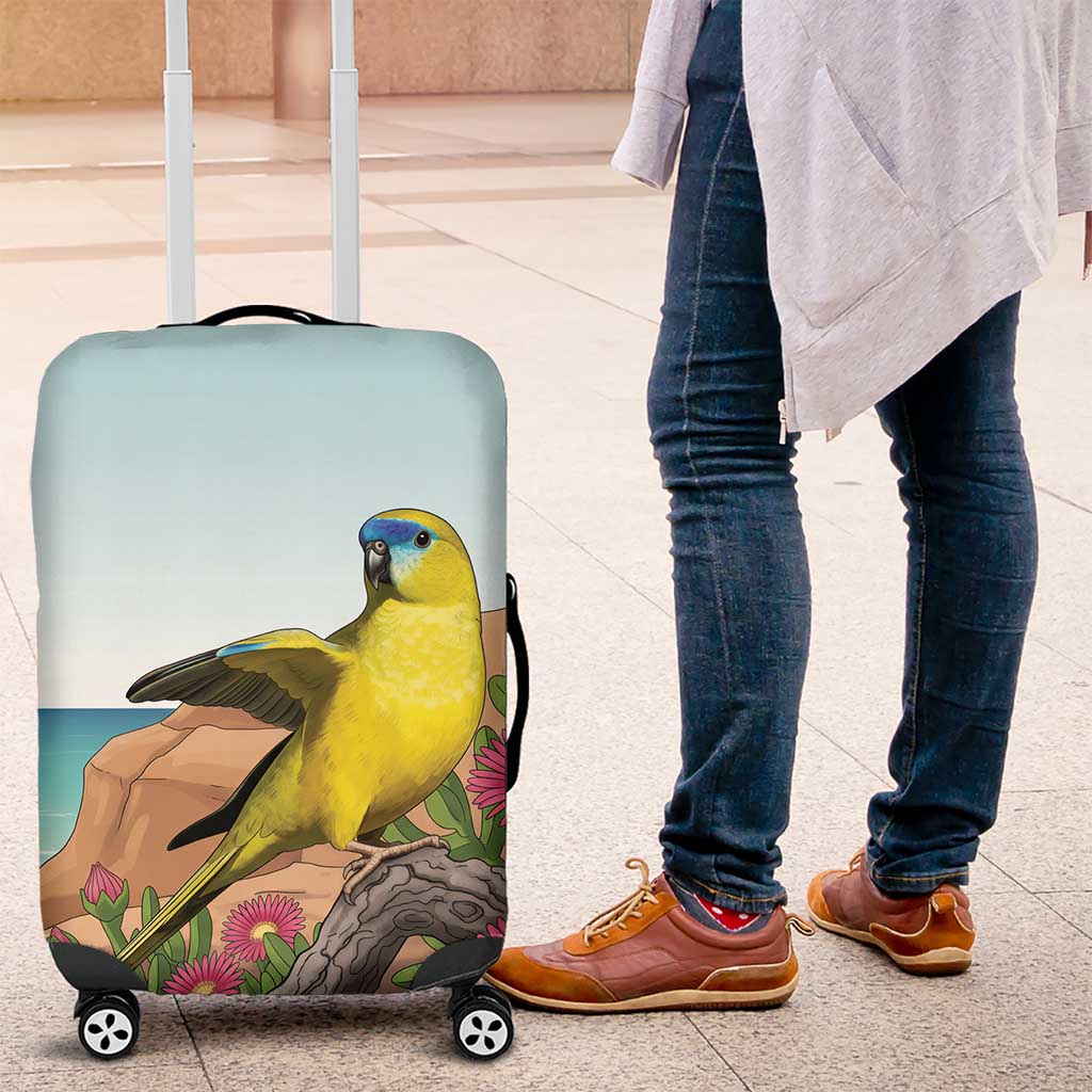 Australia Rock Parrot Luggage Cover Pigface Carpobrotus Rocky Island Vibes - Aussie Hoodie