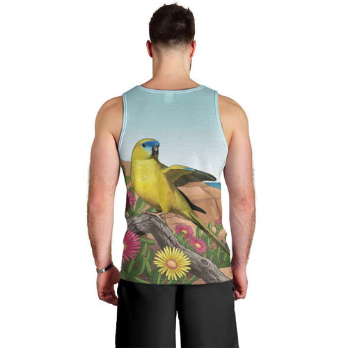 Australia Rock Parrot Men Tank Top Pigface Carpobrotus Rocky Island Vibes - Aussie Hoodie