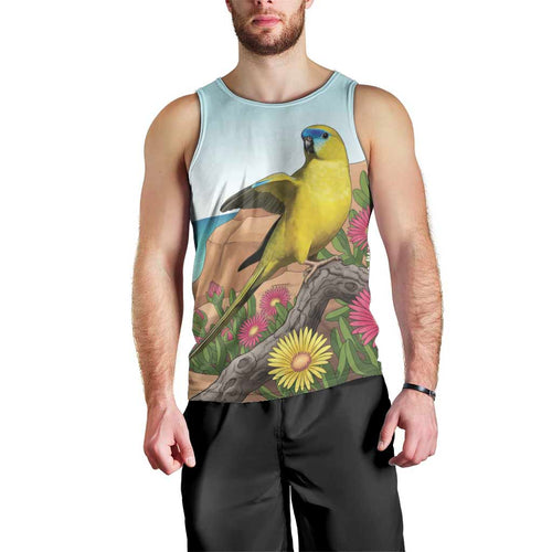 Australia Rock Parrot Men Tank Top Pigface Carpobrotus Rocky Island Vibes - Aussie Hoodie