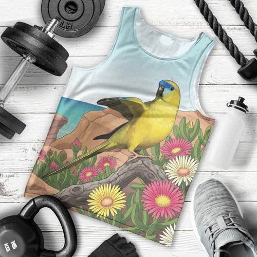 Australia Rock Parrot Men Tank Top Pigface Carpobrotus Rocky Island Vibes - Aussie Hoodie
