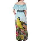 Australia Rock Parrot Off Shoulder Maxi Dress Pigface Carpobrotus Rocky Island Vibes - Aussie Hoodie