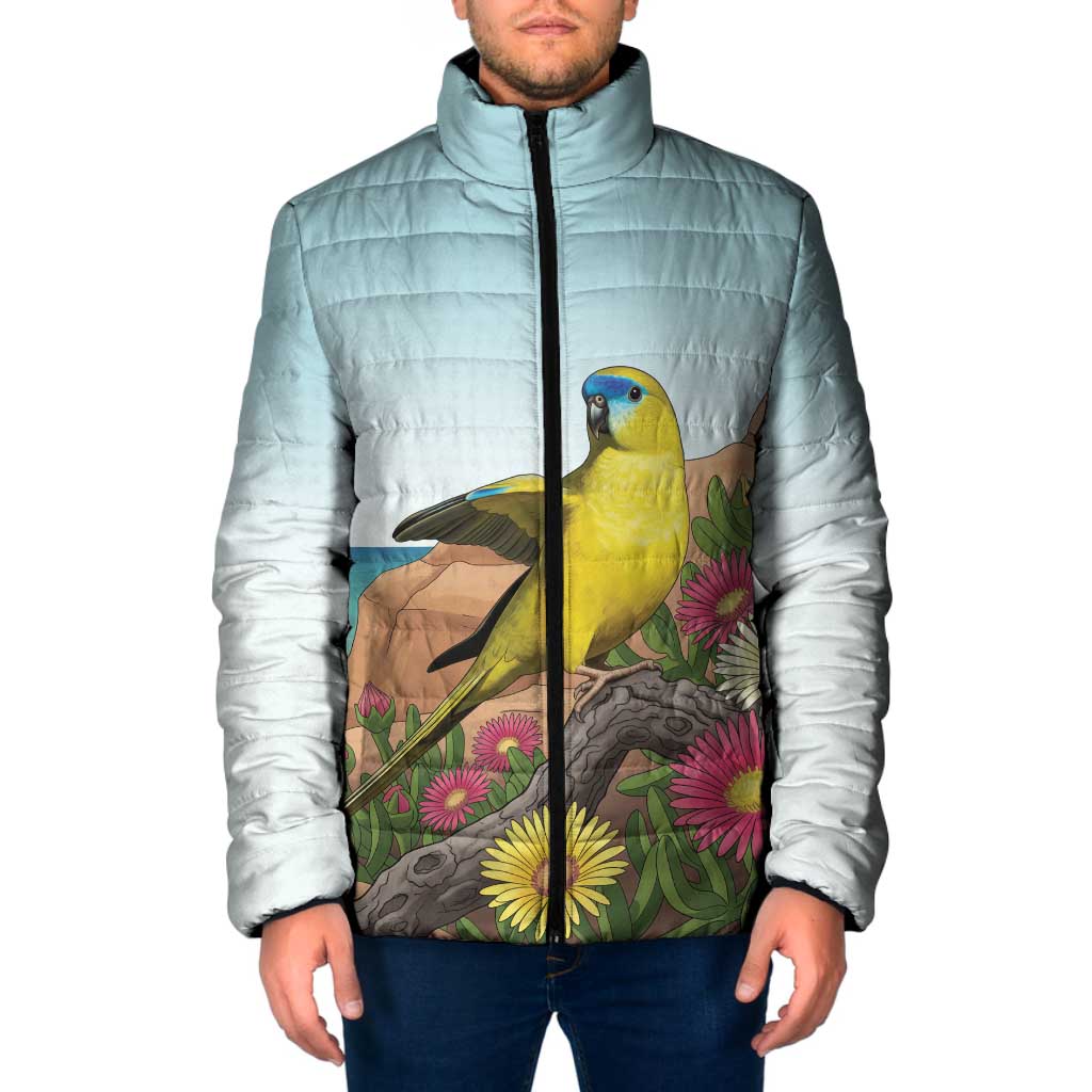 Australia Rock Parrot Padded Jacket Pigface Carpobrotus Rocky Island Vibes - Aussie Hoodie