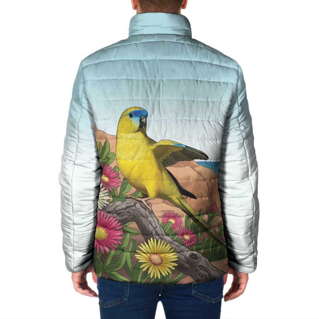 Australia Rock Parrot Padded Jacket Pigface Carpobrotus Rocky Island Vibes - Aussie Hoodie