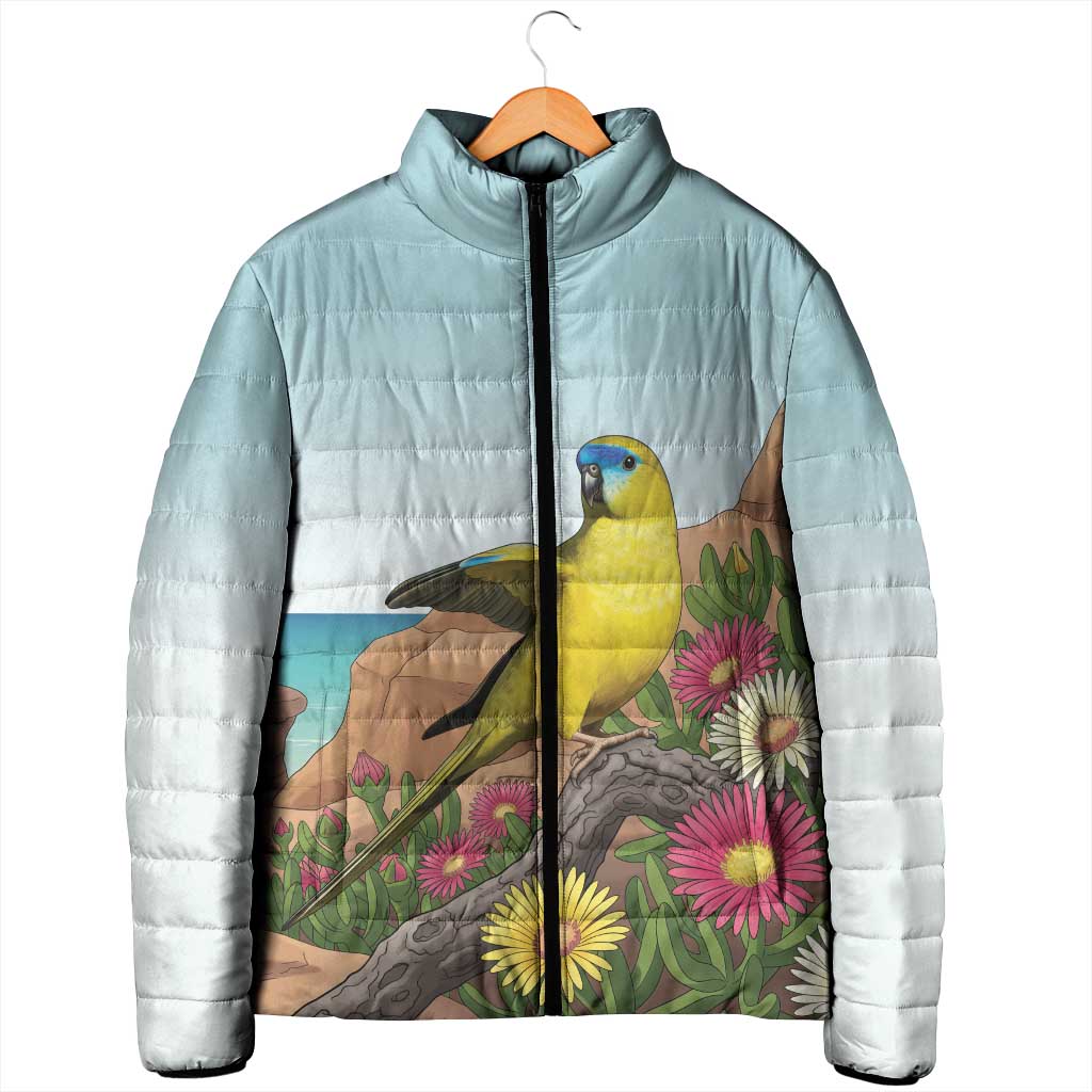Australia Rock Parrot Padded Jacket Pigface Carpobrotus Rocky Island Vibes - Aussie Hoodie