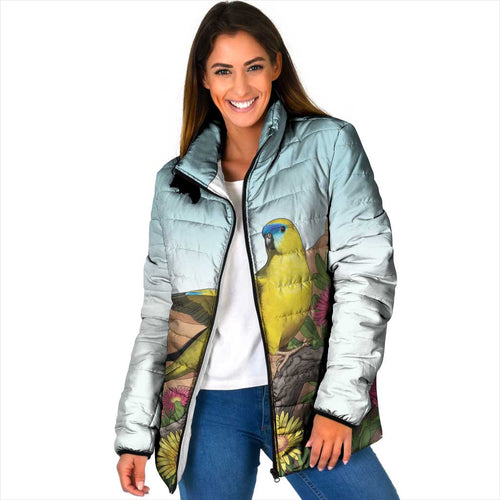 Australia Rock Parrot Padded Jacket Pigface Carpobrotus Rocky Island Vibes - Aussie Hoodie
