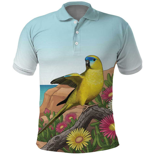Australia Rock Parrot Polo Shirt Pigface Carpobrotus Rocky Island Vibes - Aussie Hoodie