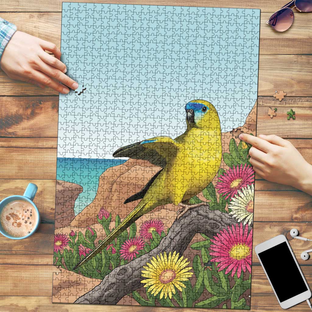Australia Rock Parrot Puzzle Pigface Carpobrotus Rocky Island Vibes - Aussie Hoodie