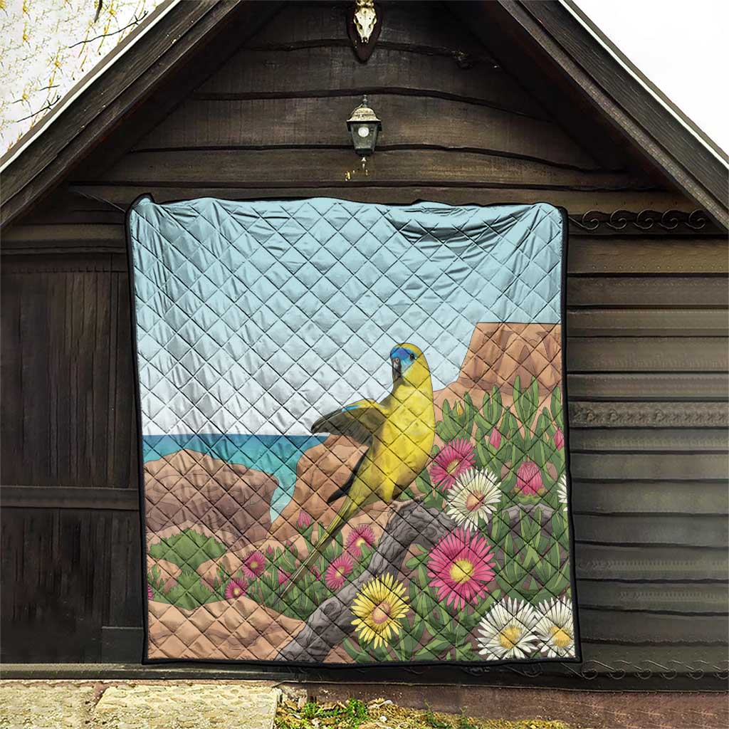 Australia Rock Parrot Quilt Pigface Carpobrotus Rocky Island Vibes - Aussie Hoodie