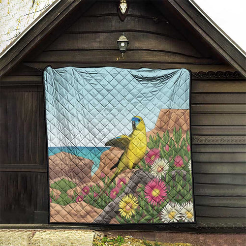 Australia Rock Parrot Quilt Pigface Carpobrotus Rocky Island Vibes - Aussie Hoodie
