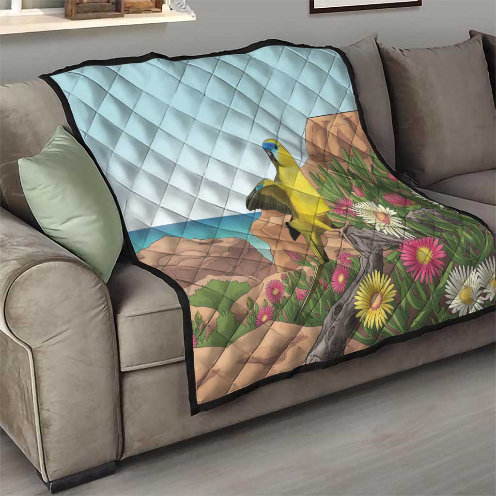 Australia Rock Parrot Quilt Pigface Carpobrotus Rocky Island Vibes - Aussie Hoodie
