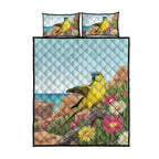 Australia Rock Parrot Quilt Bed Set Pigface Carpobrotus Rocky Island Vibes - Aussie Hoodie
