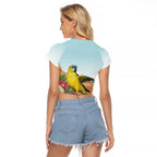 Australia Rock Parrot Raglan Cropped T Shirt Pigface Carpobrotus Rocky Island Vibes - Aussie Hoodie