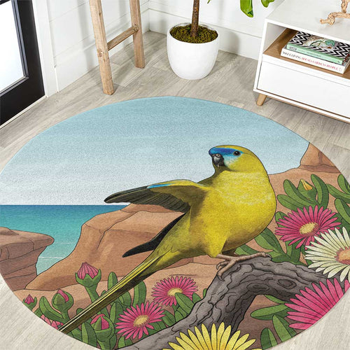 Australia Rock Parrot Round Carpet Pigface Carpobrotus Rocky Island Vibes - Aussie Hoodie