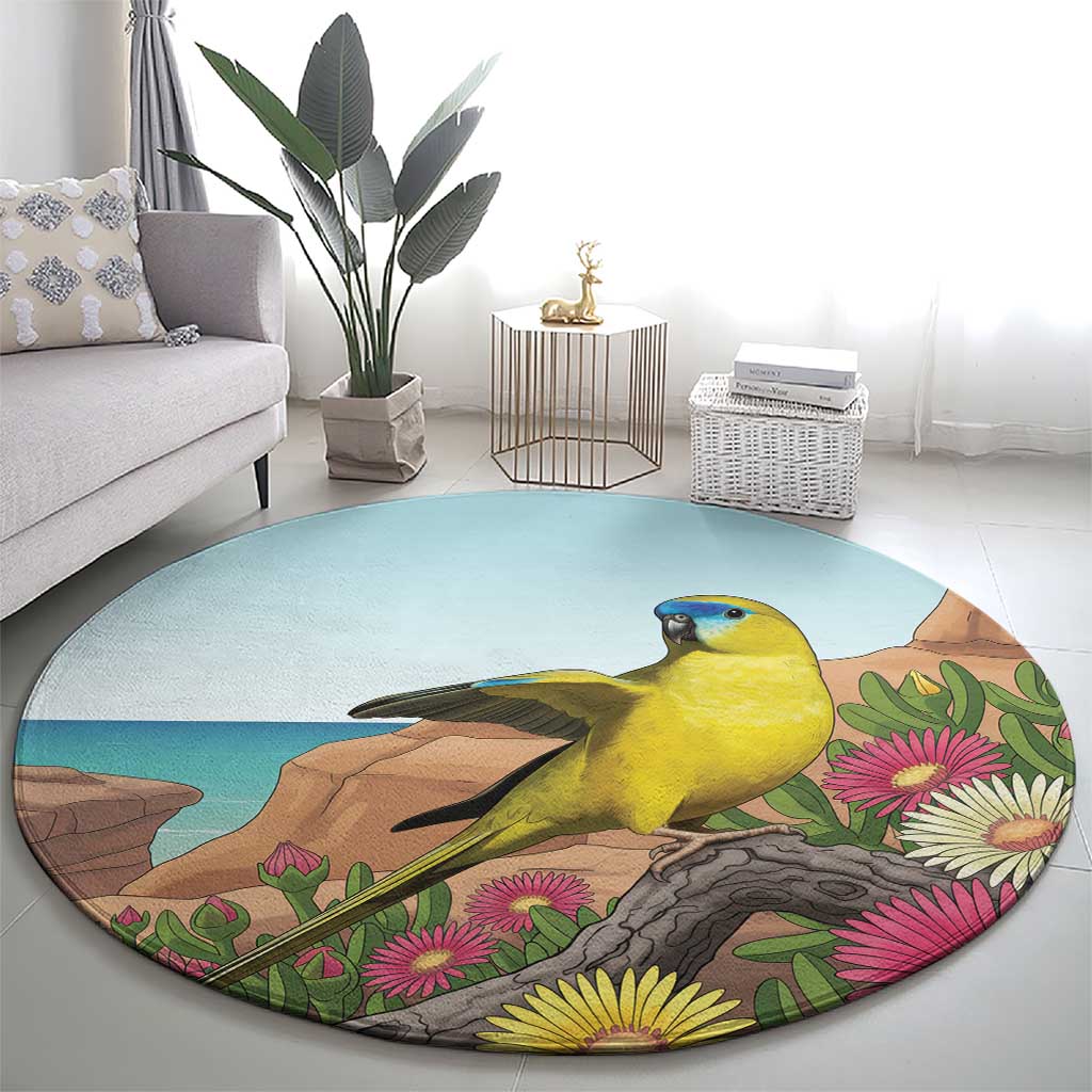 Australia Rock Parrot Round Carpet Pigface Carpobrotus Rocky Island Vibes - Aussie Hoodie