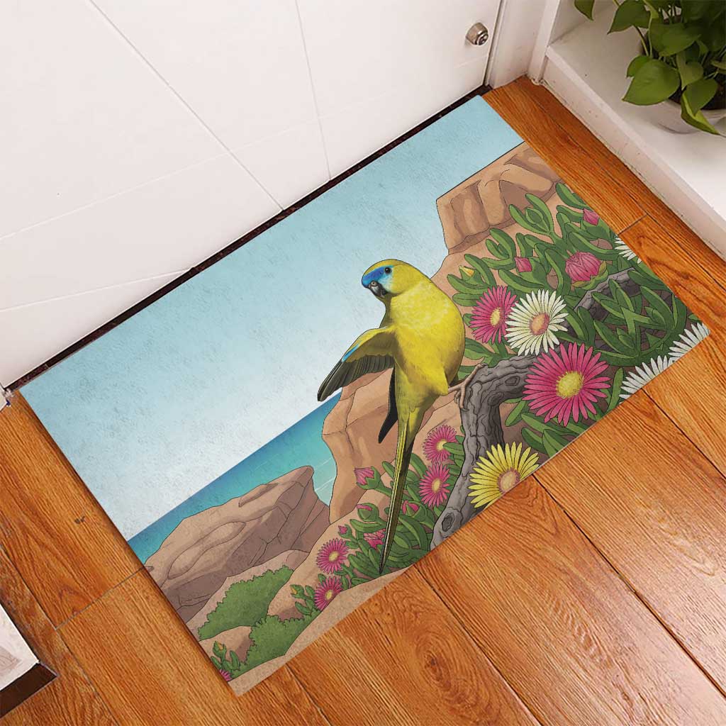 Australia Rock Parrot Rubber Doormat Pigface Carpobrotus Rocky Island Vibes - Aussie Hoodie