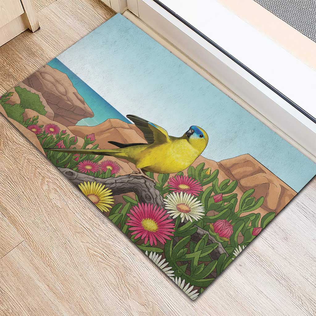 Australia Rock Parrot Rubber Doormat Pigface Carpobrotus Rocky Island Vibes - Aussie Hoodie