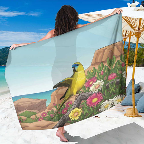 Australia Rock Parrot Sarong Pigface Carpobrotus Rocky Island Vibes - Aussie Hoodie