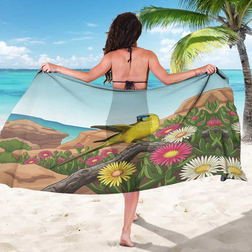 Australia Rock Parrot Sarong Pigface Carpobrotus Rocky Island Vibes - Aussie Hoodie