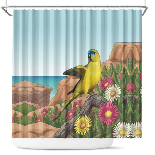 Australia Rock Parrot Shower Curtain Pigface Carpobrotus Rocky Island Vibes - Aussie Hoodie