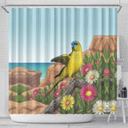 Australia Rock Parrot Shower Curtain Pigface Carpobrotus Rocky Island Vibes - Aussie Hoodie